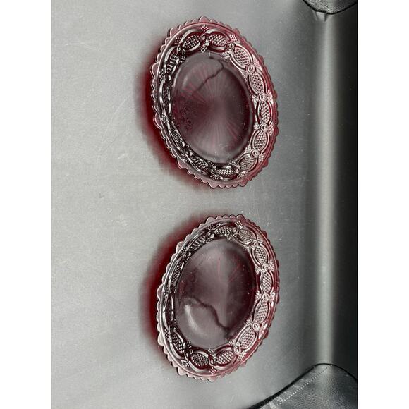 Avon Cape Cod Ruby Red Glass 7" Salad Plates-Vintage Serving-Set of 6 - Picture 8 of 8